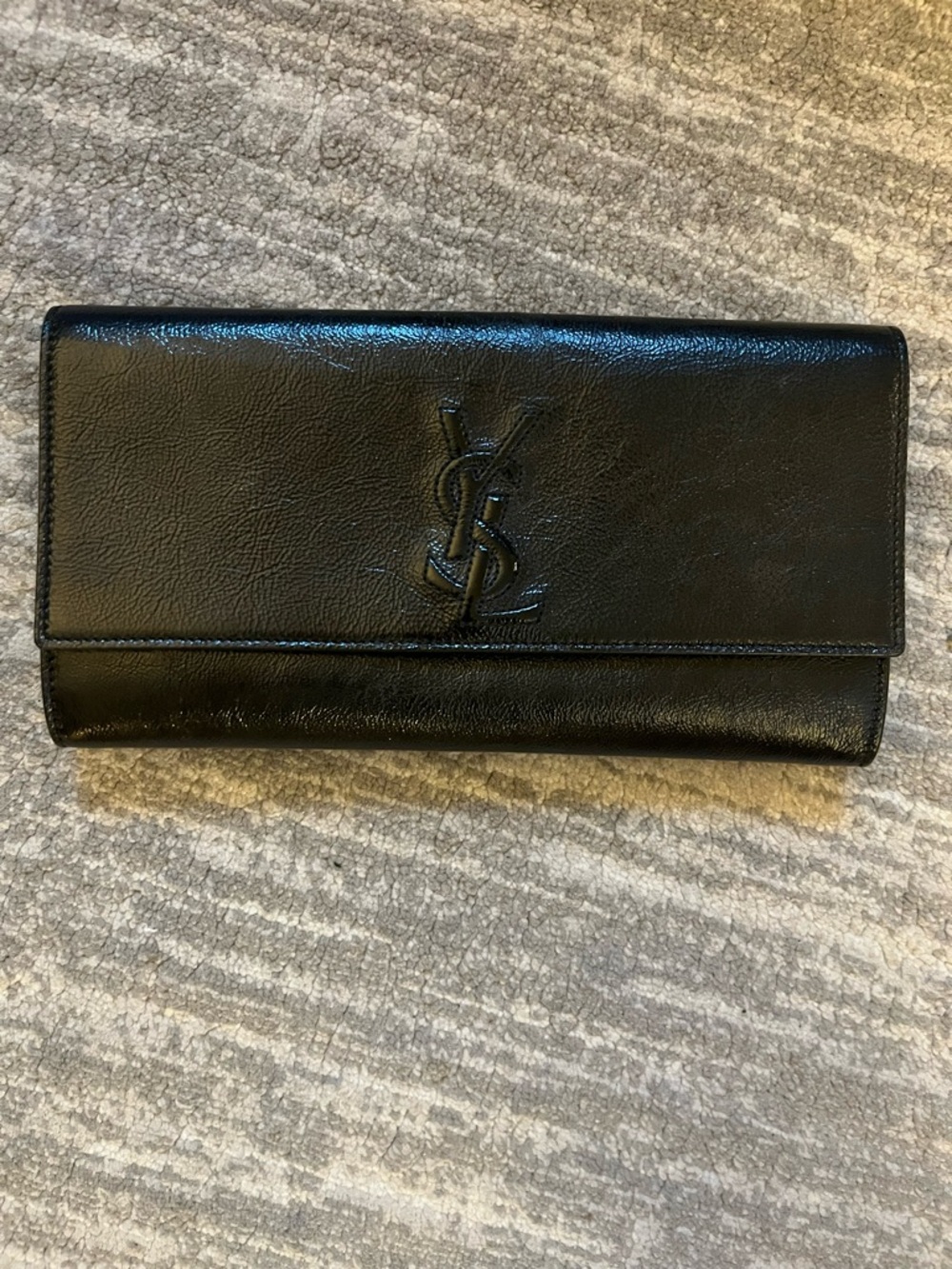 Saint Laurent Black Patent Leather Clutch